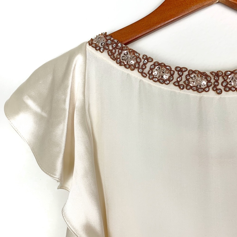 Alice + Olivia Ivory White Sequins Mini Dress NWT - Picture 3 of 5